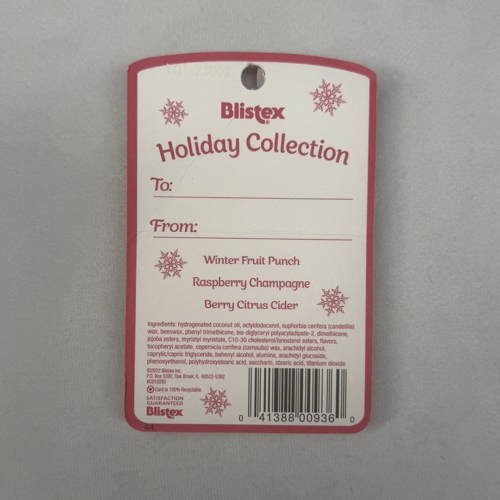 Blistex Holiday Collection Lip Moisturizer 3 Pack Winter Fruit Punch Champagne - Picture 2 of 2